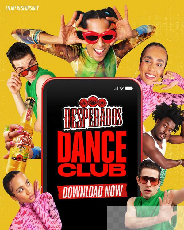 Desperados launches updated ‘Desperados Dance Club’ app where dancing steps are turned into rewards and cash for charity. Credit: PaulaSchu